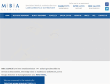 Tablet Screenshot of mbaclinics.com